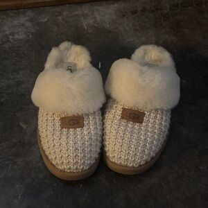 UGG Cream Knit Slippers